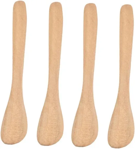 Homoyoyo 4 piezas de espátula volteadora de mantequilla de madera, espátula de glaseado para mezclar, espátula vintage para tarro de mantequilla,