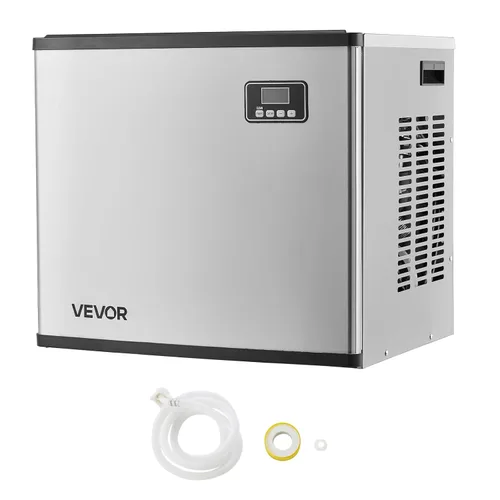 Miniatura 9 de VEVOR Máquina comercial para hacer hielo – Cabezal, máquina de hielo de acero inoxidable de 360 libras/día con autolimpieza, fabricación de hielo