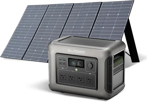 Miniatura 13 de [Nueva versión 2025] ALLPOWERS R1500 LITE Estación de energía portátil con panel solar SP037, generador solar LiFePO4 de 1600 W 1056 Wh con panel