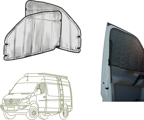 Cubiertas de ventana magnéticas aislantes y opacas reflectantes VanEssential diseñadas para Mercedes-Benz VS30 (años de furgoneta 2019 hasta la gris