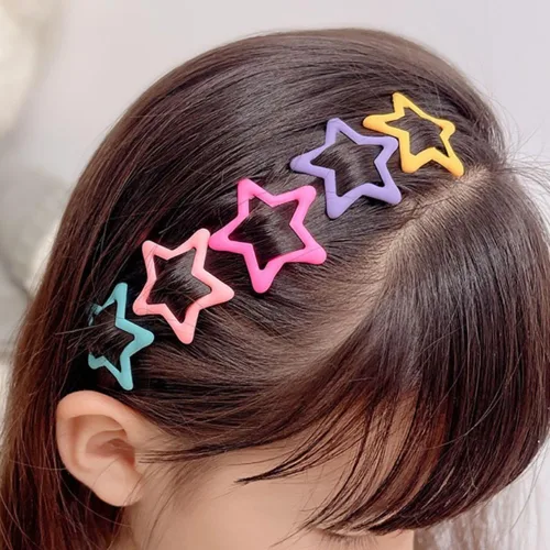 Miniatura 5 de Pinzas de pelo coloridas y luminosas para niñas, pinzas pequeñas para el cabello para niños, pinzas de estrellas que brillan en la oscuridad, pinzas