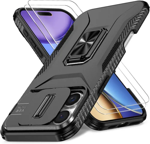 Miniatura 26 de Funda HakkTaoo para iPhone 13/iPhone 14 de 6.1 Pulgadas con Funda Deslizante para Cámara + Protector de Pantalla (2 Paquetes), Funda Protectora a