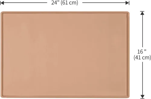 Miniatura 5 de Tapete de comida para perros, bandeja de comida impermeable de silicona, mantel individual antideslizante para mascotas, borde elevado de 0.6