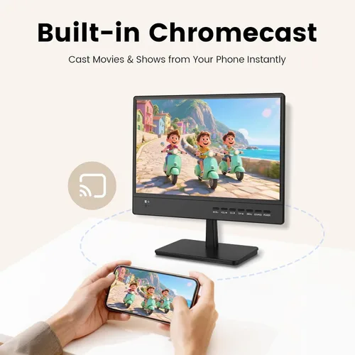 Miniatura 4 de othoig Smart TV pequeño de 15.6 pulgadas Full HD 1080P IPS, Smart TV de pantalla plana compacta con aplicación incorporada, sintonizador digital