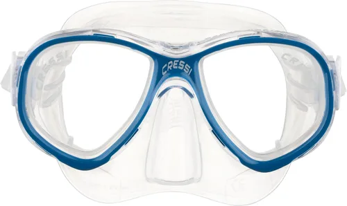 Cressi Máscara de silicona para niños y niñas | Perla Jr Made in Italy Transparente/transparente/azul