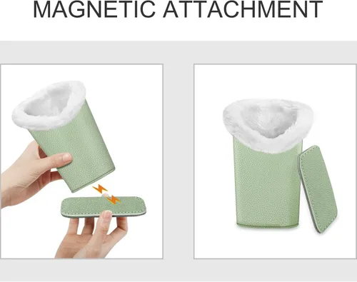 Miniatura 175 de Fintie Soporte para anteojos forrado de felpa con base magnética, estuche de cuero vegano prémium para lentes