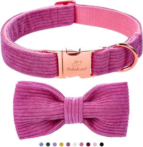 Miniatura 40 de Collares Verdes para Perros Pequeños, Lindo Collar de Pana para Perro con Corbatín, Hebilla de Metal de Seguridad, Collares Ajustables