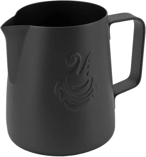 Jarra espumadora de leche de acero inoxidable, taza de arte de café de 14 onzas con diseño de cisne para uso doméstico, capuchino, café con leche y
