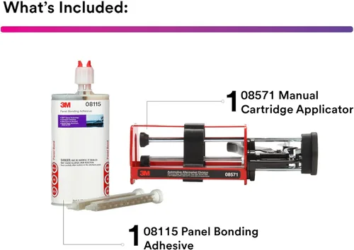 Miniatura 2 de 3M adhesivo para unión de paneles, 08115, recomendado por el OEM, aplicador manual de cartucho de epoxi de dos partes, 08571, dispensación precisa