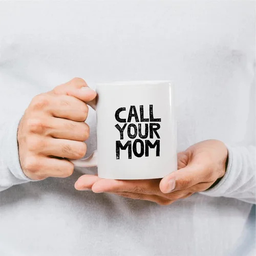 Miniatura 3 de Taza de cerámica con frase divertida de 11 onzas con texto en inglés "Call Your Mom" para vacaciones, dormitorio, hogar, moderna, humorística