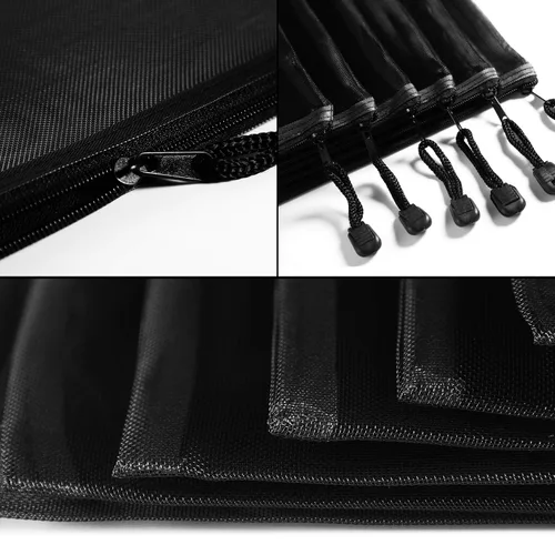 Miniatura 2 de Outus 15 bolsas de malla con cremallera, bolsa de maquillaje, organizador de viaje para cosméticos, estuche para lápices con cremallera para Negro