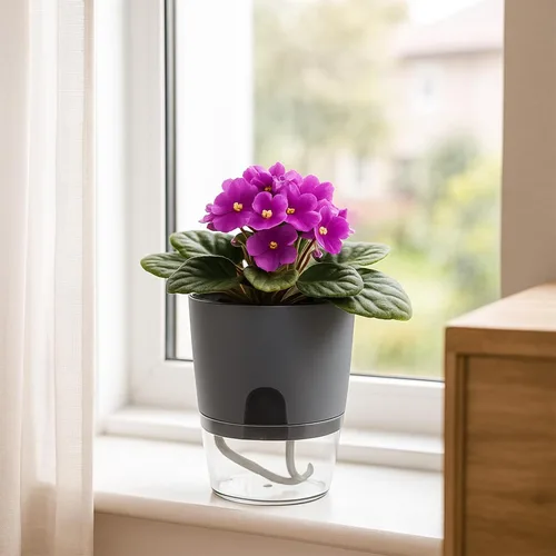 Miniatura 4 de Macetas de riego automático para plantas de interior, macetas para exteriores, paquete de 3 macetas de riego automático de 6 pulgadas, macetas