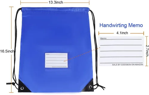 Miniatura 8 de CODOBON Paquete de 20 bolsas con cordón, mochila de cuerda de dibujo a granel, bolsa de bricolaje para gimnasio, deportes, bolsa para mujeres