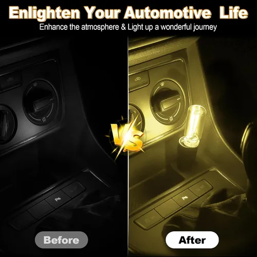 Miniatura 2 de SINGARO 2PCS Luces LED USB de noche para automóvil, lámpara retro para decoración de atmósfera automotriz, luces de ajuste táctil