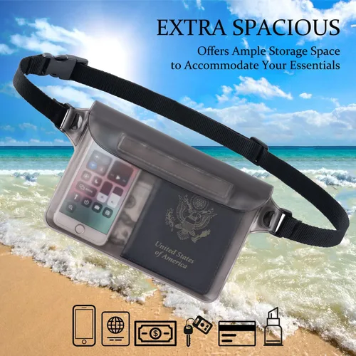 Miniatura 6 de CADONO Paquete de 2 fundas impermeables con correa ajustable para la cintura Bolsa seca sensible al tacto en pantalla, mantiene tu teléfono