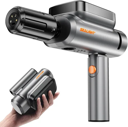 SEALIGHT Lavadora a presión inalámbrica plegable, lavadora a presión portátil de 300 PSI con batería de 4.0Ah, boquilla 5 en 1, carga tipo C,