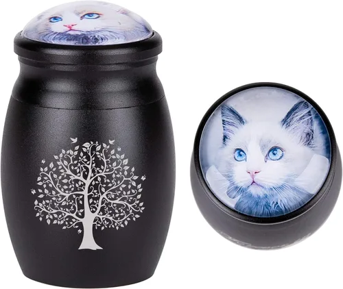 Miniatura 20 de Bivei Urnas pequeñas para cenizas humanas, urna personalizada de recuerdo con foto y texto para hombres y mujeres, mini urnas para adultos