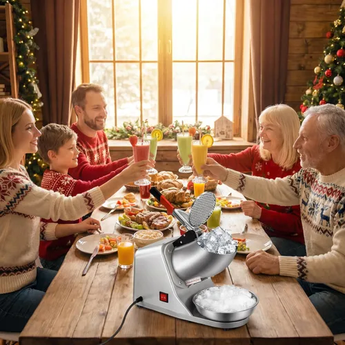 Miniatura 6 de ZENY Trituradoras de hielo eléctricas 300W 2000r/min con hoja de acero inoxidable Máquina de cocina para hacer cono de nieve de hielo afeitado