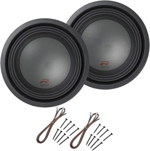 Alpine R-W12D4 Audio para coche Tipo R Series Sub Dual 4 Ohm 2250W Peak 12" Subwoofer y HA-SWKD Subwoofer Dual Subwoofer Kit de instalación