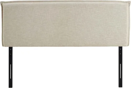 Miniatura 4 de Modway Camille - Cabecera tapizada en tela de lino, color beige con ribete francés
