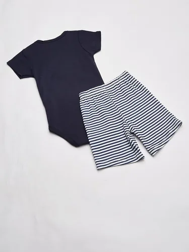 Miniatura 3 de Hudson Baby - Conjunto unisex de mameluco pantalón corto y zapatos de algodón para bebé