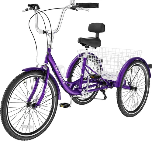Miniatura 13 de LILYPELLE Adult Tricycle 7 Speed, 3 Wheel Bike Adult, 20/24/26 inch Wheels Cruiser Bikes with Cargo Basket for Seniors, Women, Men