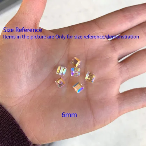 Miniatura 5 de 50 piezas Adabele cuentas austriacas de 6 mm de cristal facetado en cubo amatista sueltas, compatibles con cristales Swarovski Preciosa 5601 SSC611