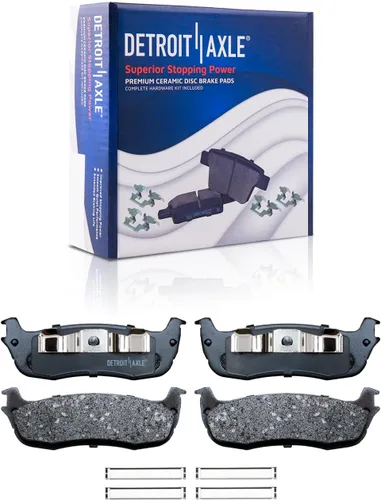 Miniatura 4 de Detroit Axle - Pastillas de freno para Ford F-150 99-03, 02 Lincoln Blackwood, Pastillas de freno de cerámica delanteras y traseras con repuesto