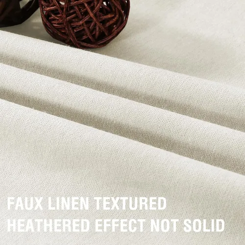 Miniatura 4 de H.VERSAILTEX - Cortinas 100% opacas con aislamiento térmico, texturizadas, de lino, con bloqueo de calor y luz completa, p/sala de estar y Roble