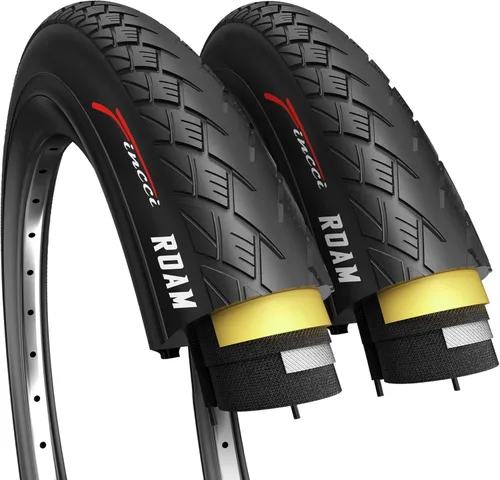 Fincci Par de neumáticos plegables 37-622 de 700x35c con protección antipuntura de 0.039 in para ciclo, carretera, montaña, MTB, híbrida, turismo,