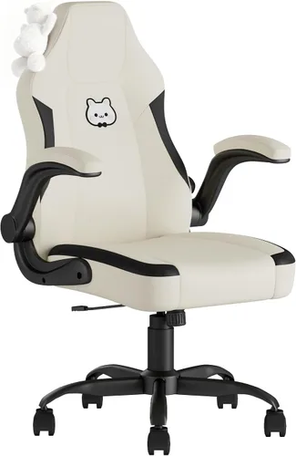 Miniatura 9 de Silla de juegos rosa, silla ergonómica de escritorio de oficina con soporte lumbar, silla de computadora con reposabrazos abatibles, cómoda silla