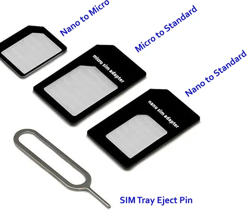Miniatura 2 de Nuevo adaptador Nano y Micro Sim con aguja de pasador de expulsión - Paquete de 10