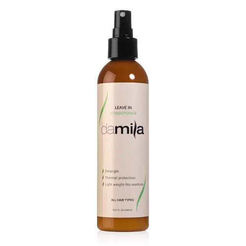 Miniatura 8 de damila Acondicionador de queratina sin enjuague para cabello fino, seco, dañado y rizado, desenreda y protege contra el calor, extiende tu