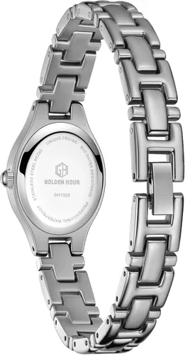 Miniatura 4 de GOLDEN HOUR Reloj de pulsera con caja ovalada vintage de tono dorado para mujer