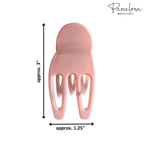 Miniatura 5 de Parcelona French Simply Bear Paw Medium 3 pulgadas Celuloide antideslizante lateral deslizante en la mandíbula Yoga para cabello fino moda