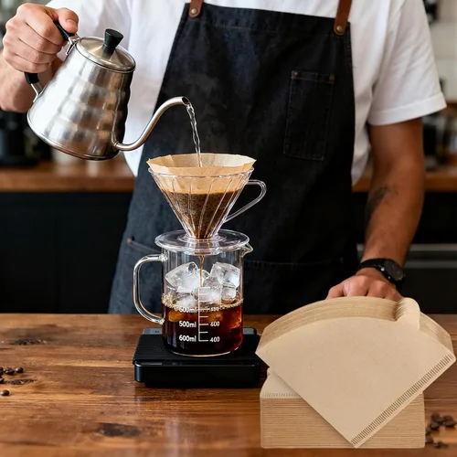 Miniatura 2 de Niveaya 200 filtros de café – Tamaño 02, filtro de café de papel natural, sin soplado, desechable para verter sobre y goteo (2-4 tazas)