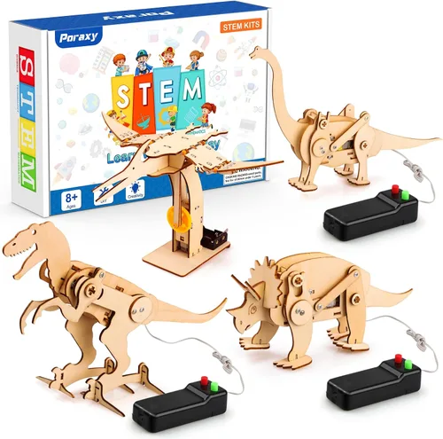 Miniatura 8 de Poraxy Juguetes de dinosaurio, kits STEM 4 en 1 para niños de 8 a 10 años, juguetes para edades de 8 a 13 años, proyectos de construcción de ciencia