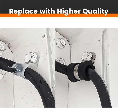 Miniatura 7 de 10 abrazaderas de cable de acero inoxidable 304 de 2 pulgadas con cojín recubierto de goma, abrazaderas de alambre aisladas para instalación
