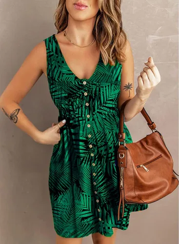 Miniatura 3 de Hount Vestidos casuales de verano para mujer, sin mangas, con botones, para playa, con bolsillos