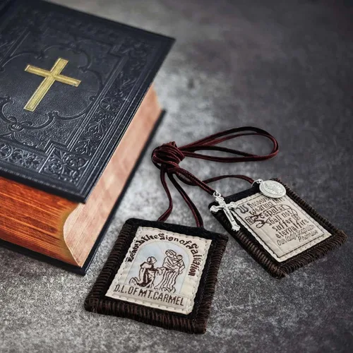 Miniatura 5 de Escapularios católicos, paquete de 3 collares católicos de escápulos católicos a granel de Escapularios Católicos Escapulario Católico Regalo