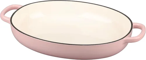Miniatura 8 de EDGING CASTING Olla ovalada esmaltada de hierro fundido holandés con tapa, horno holandés de pan para hornear pan de masa madre, pan holandés, horno