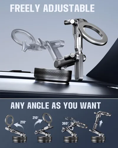 Miniatura 3 de Soportes magnéticos para teléfono para tu automóvil, soporte de teléfono mejorado al vacío de 360°, 108+LBS de succión más fuerte y 3000gf