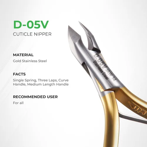 Miniatura 3 de NGHIA Pinza de cutícula premium D-05V Jaw 14 (acero inoxidable) - Herramientas profesionales para uñas