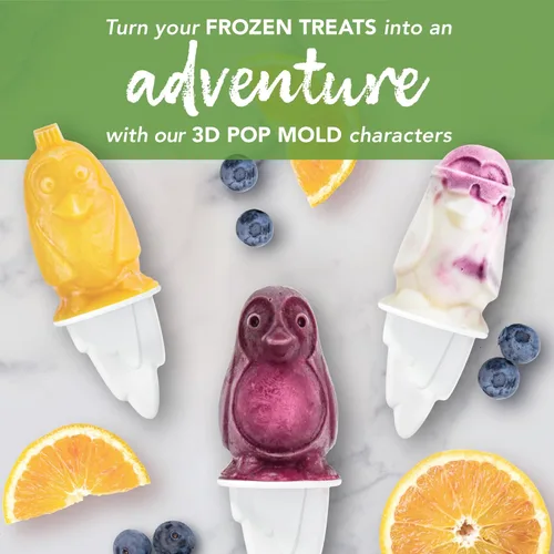 Miniatura 2 de Tovolo - Moldes para paletas heladas, motivo yeti, Pingüino, Blanco