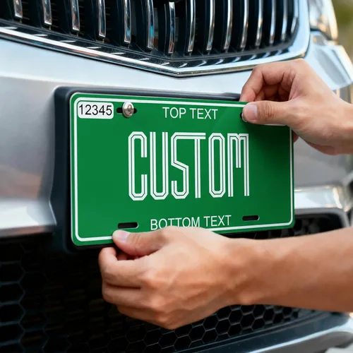 Miniatura 2 de Placa de matrícula personalizada - Placas de matrícula personalizadas de metal con diseños decorativos impresos en UV para la parte delantera
