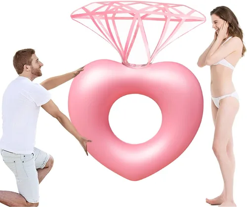 Miniatura 9 de Anillo de natación de diamantes flotante, piscina, juguetes de playa para adultos, anillo de natación inflable, cama flotante, fiesta divertida