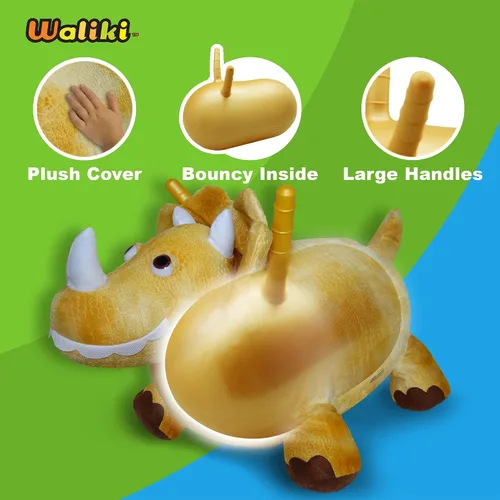 Miniatura 4 de WALIKI Caballo Saltarín Inflable Caballo Inflable de Salto para Niños Caballo de Salto (Triceratops)