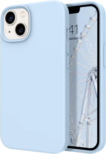 Miniatura 11 de DOMAVER Funda para iPhone 13, funda de teléfono para iPhone 13, silicona líquida, gel suave, forro de microfibra, funda protectora a prueba de Azul