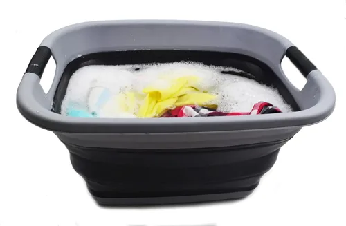 Miniatura 5 de SAMMART Cesta de lavandería plegable de 25L (6.6 galones) - Contenedor/organizador de almacenamiento plegable - Contenedor de lavado portátil