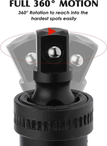 Miniatura 5 de MIXPOWER Juego maestro de llaves de impacto profundo de 38 piezas de 1/2 pulgada con mango de trinquete de liberación rápida de 10 pulgadas